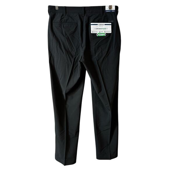 NWT IZOD Golf Men’s The Swingflex Straight Fit Flat Front Golf Pants Black 32x30 - Picture 2 of 10